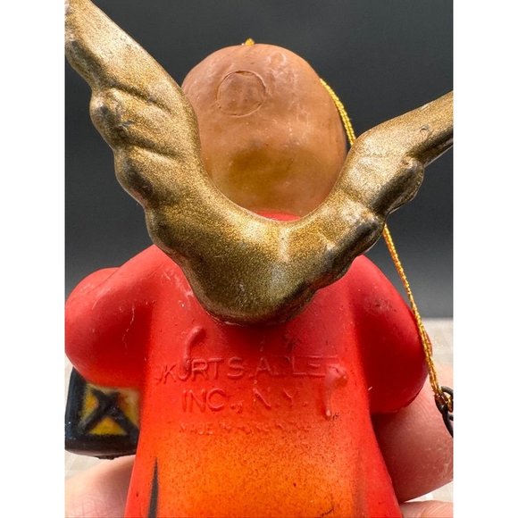 Kurts Adler Inc N Y MCM Orange Angel with Lantern Resin Ornament #2 - Picture 3 of 4